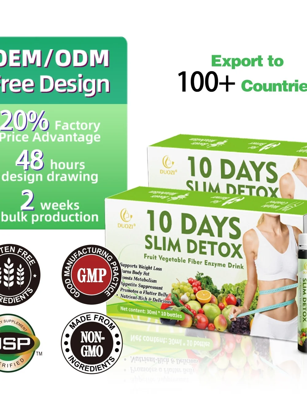10 Days Slim Detox Fruit & Vegetable Enzyme Drink - Green